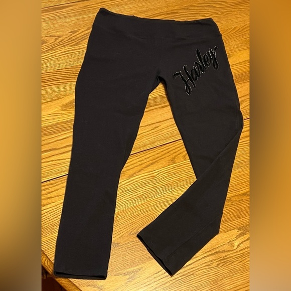 Harley-Davidson Pants - Harley-Davidson® Embellished Logo ‘Spelled Out’ on Black Leggings- XL- 💎